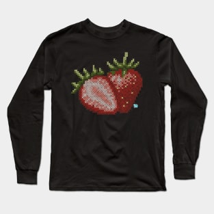 Strawberry Cross  Stitch Long Sleeve T-Shirt